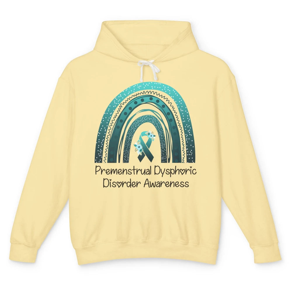 Premenstrual Dysphoric Disorder PMDD Awareness Rainbow Unisex Lightweight Hoodie
