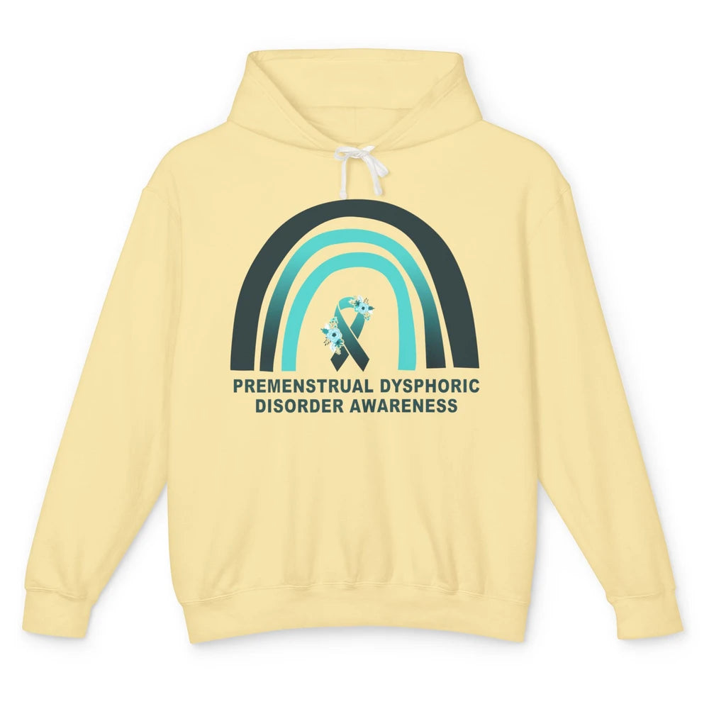 Premenstrual Dysphoric Disorder PMDD Awareness Rainbow Unisex Lightweight Hoodie