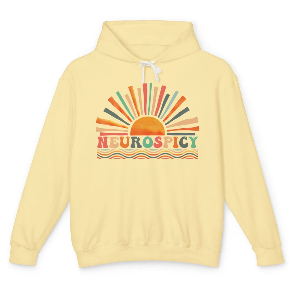Retro Neurospicy Funny ADHD Neurodiversity Autism Awareness Unisex Lightweight Hoodie