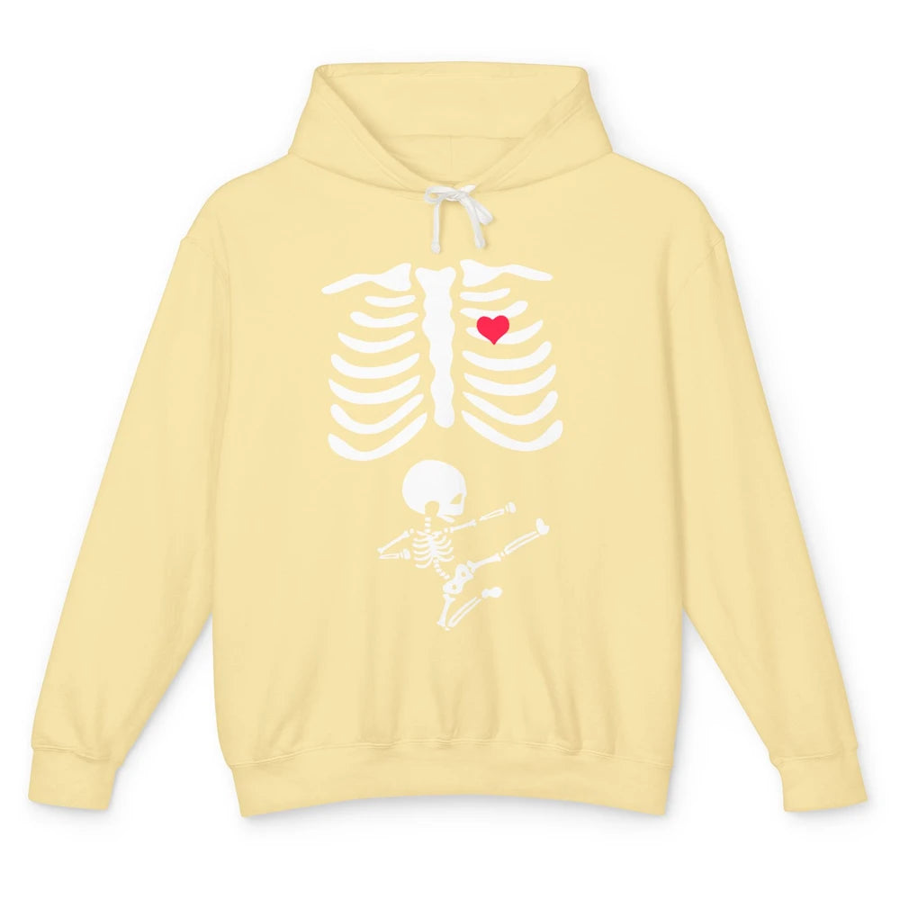 Pregnant Halloween Skeleton Naughty Baby Boy Pumpkin Costume Unisex Lightweight Hoodie