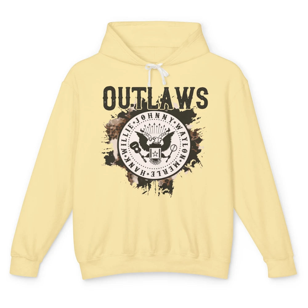 Retro Cowboy Bird Outlaws Western Country Music Cowgirl Unisex Lightweight Hoodie