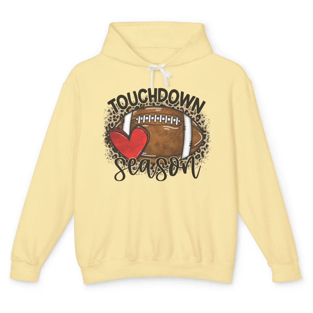 Retro Leopard Football Touchdown Season Football Player Gift Unisex Lightweight Hoodie