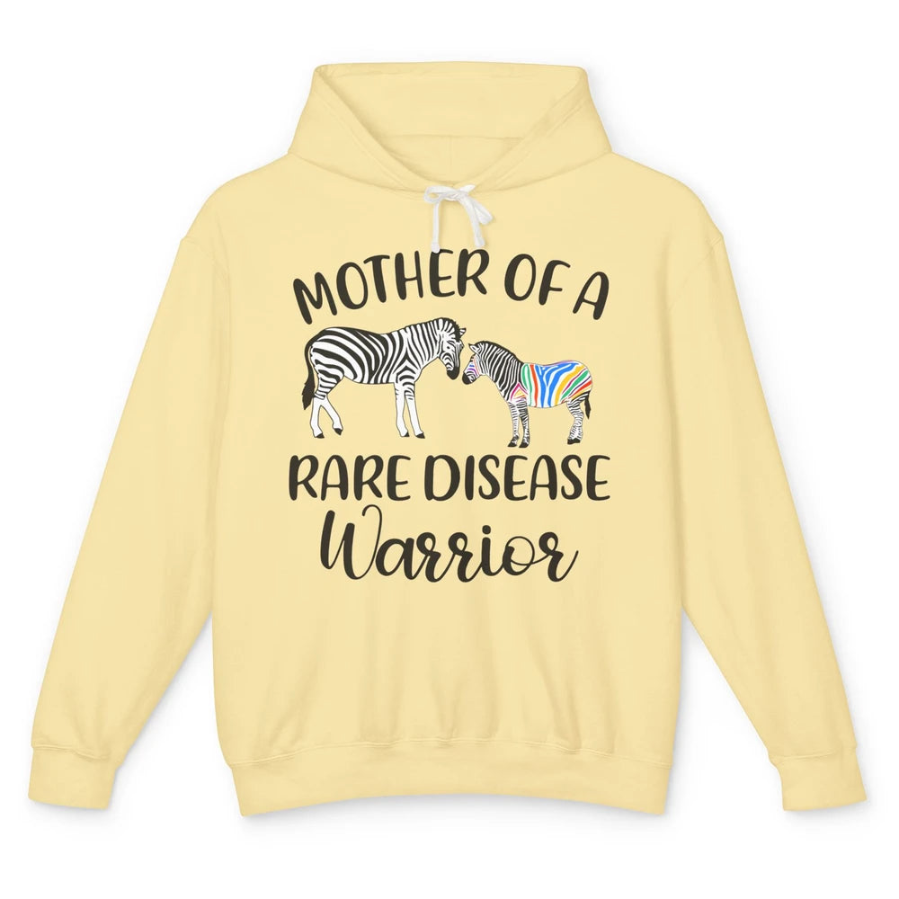 Mother Of A Rare Disease Warrior Zebra Rare Disease Mom Unisex Lightweight Hoodie