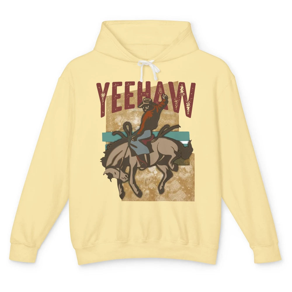 Retro Cowboy Yeehaw Western Country Cowgirl Rodeo Dad Gift Unisex Lightweight Hoodie