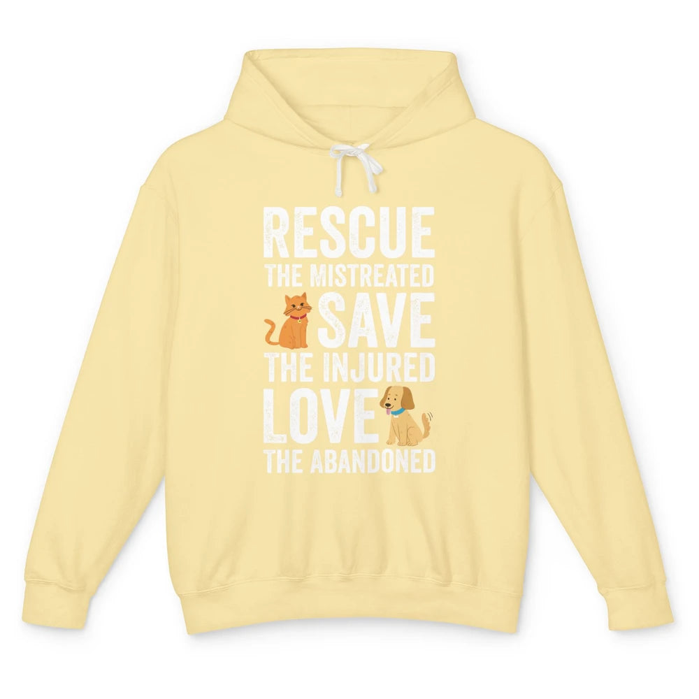 Rescue Mistreated Save Injured Adopt Dog Cat Animal Rescuer Unisex Lightweight Hoodie