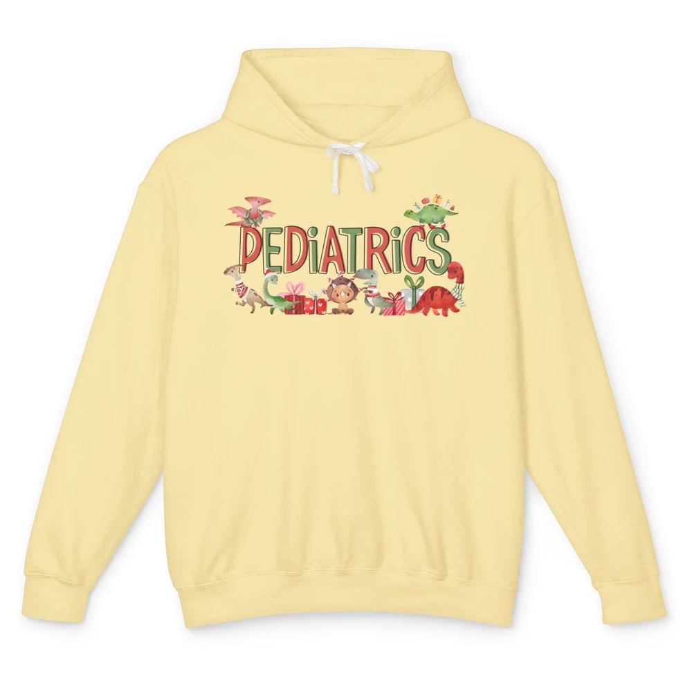Pediatrics Christmas PEDS Nurse Dinosaur Xmas Physical Nurse Unisex Lightweight Hoodie