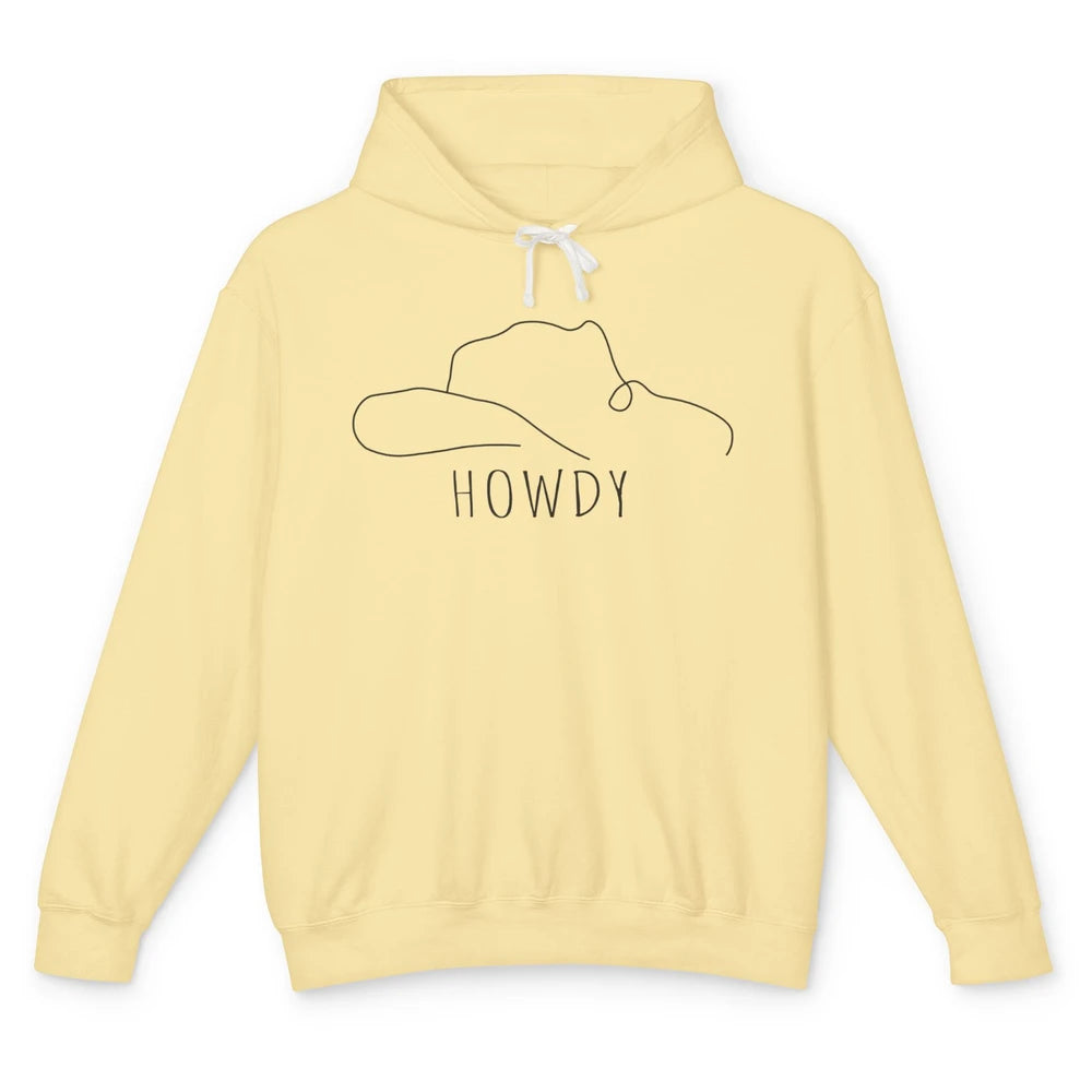 Retro Cowboy Hat Howdy Western Country Texas Cowgirls Gift Unisex Lightweight Hoodie