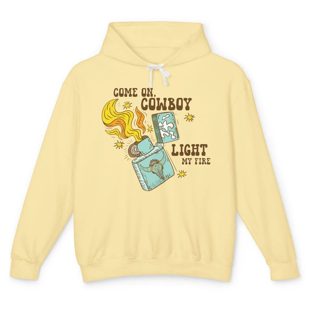 Retro Cowgirl Just Smile And Say God Bless Western Desert Unisex Lightweight Hoodie