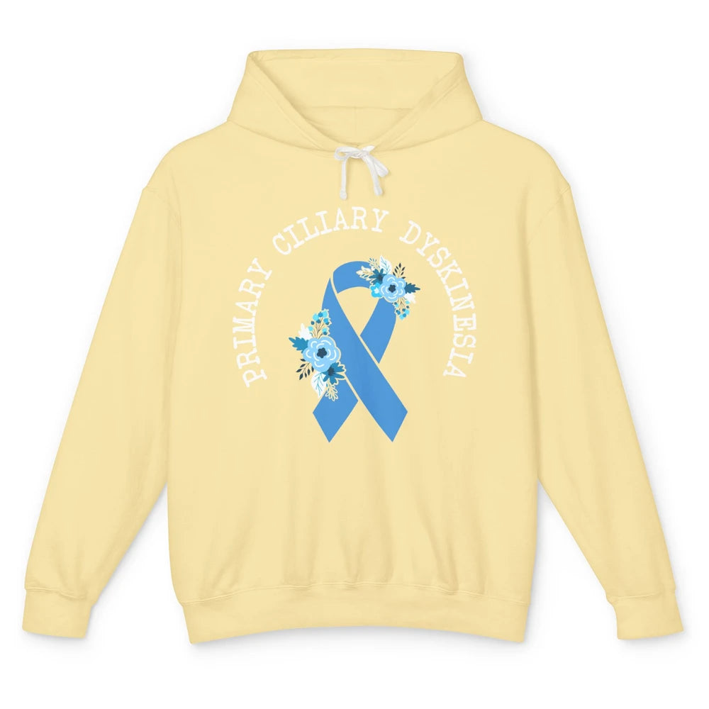 Primary Ciliary Dyskinesia Blue Ribbon Respiratory Diseases Unisex Lightweight Hoodie