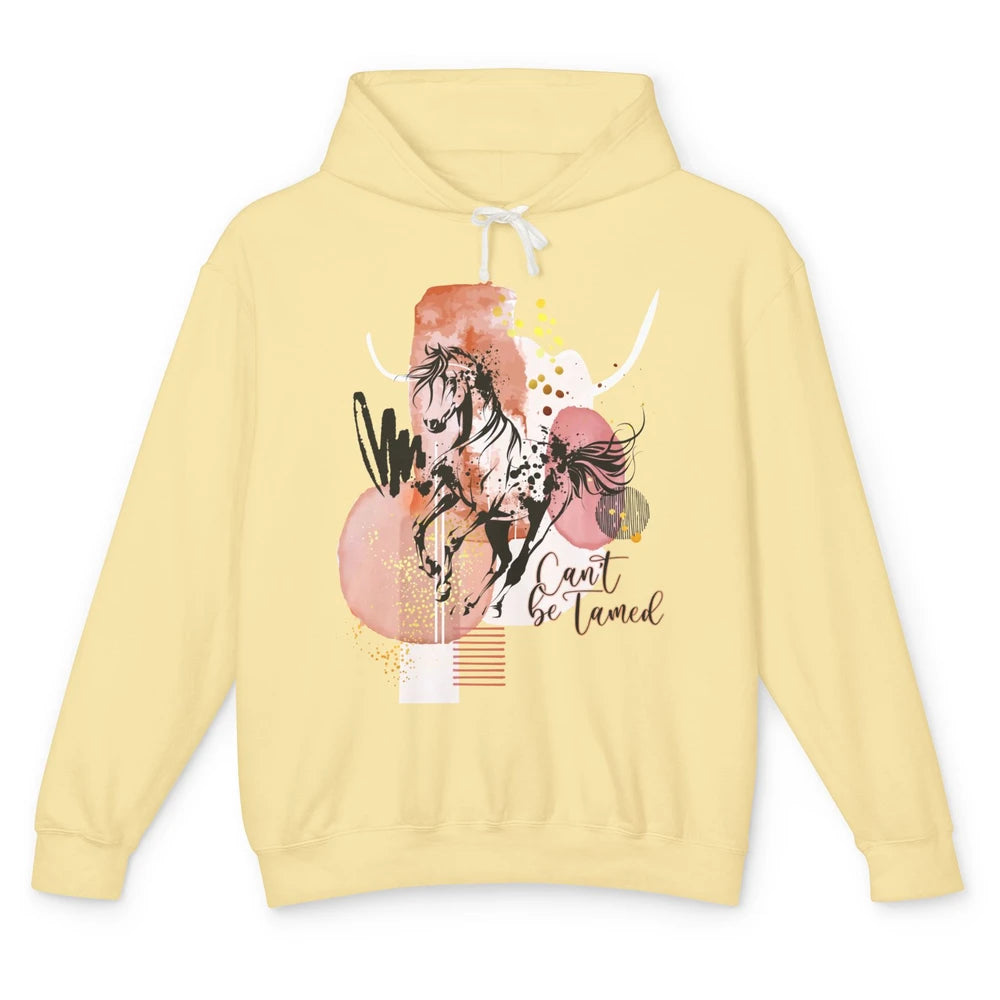 Retro Can't Be Tamed Horse Western Country Cowboy Gift Unisex Lightweight Hoodie