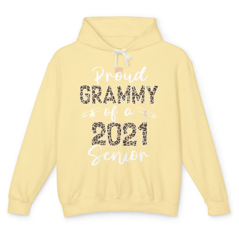 Proud Grammy Of A 2021 Senior Senior 2021 Grad Party Leopard Unisex Lightweight Hoodie