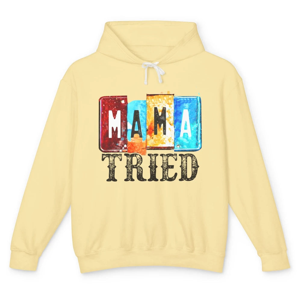 Retro Mama Tried Beer Mama Western Country Mama Cowgirl Gift Unisex Lightweight Hoodie