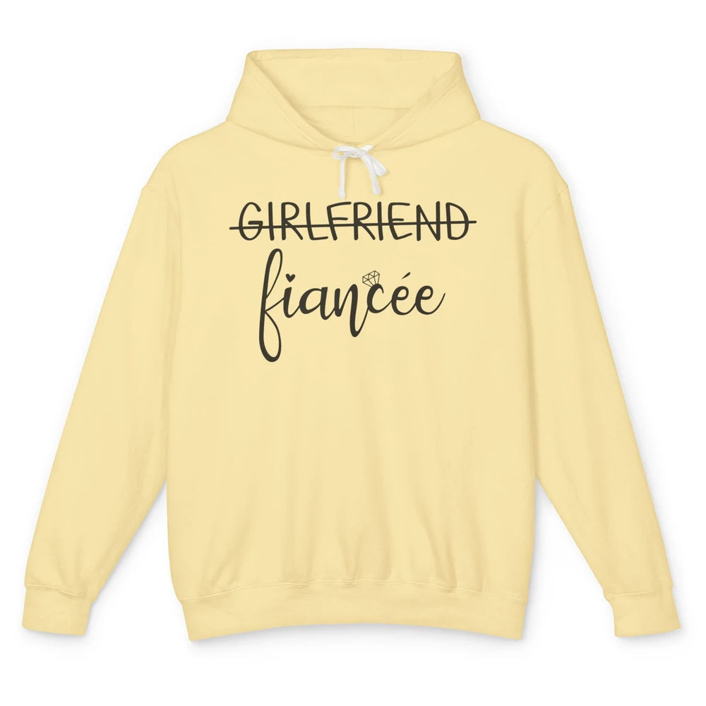 Promoted From Girlfriend To Fiancee Future Mrs Engagement Unisex Lightweight Hoodie