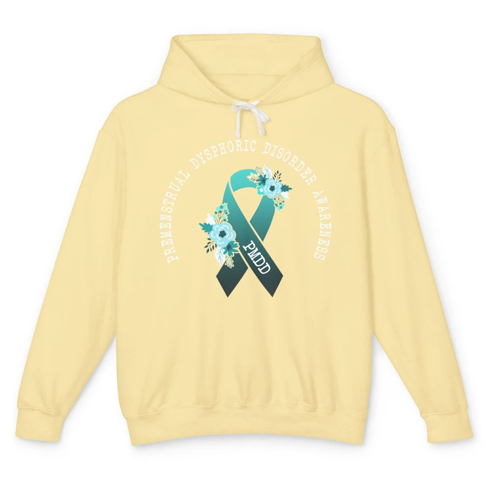 Premenstrual Dysphoric Disorder PMDD Awareness Ribbon Unisex Lightweight Hoodie