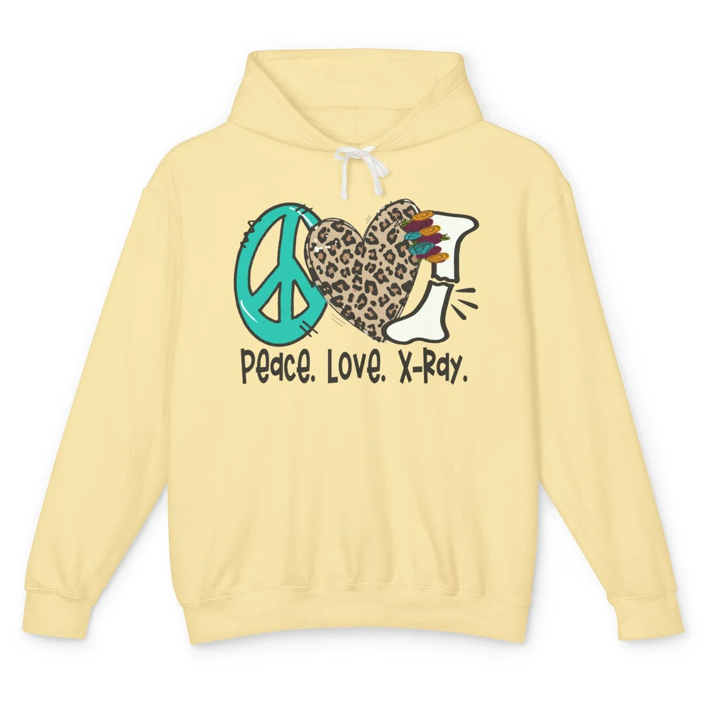 Peace Love X-ray Radiology Technician Radiologist Life Unisex Lightweight Hoodie