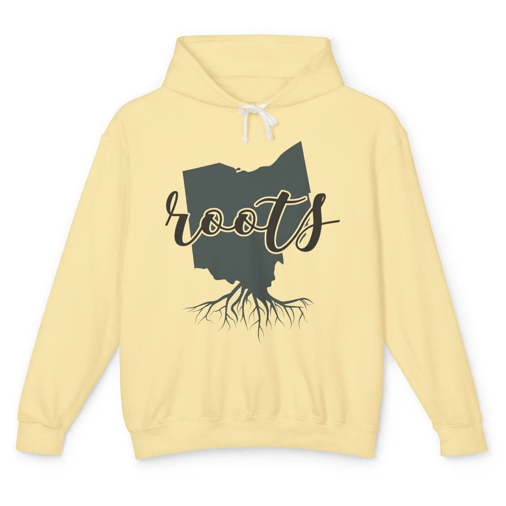 Ohio Map Blame It All On My Roots Ohio Native Pride Unisex Lightweight Hoodie