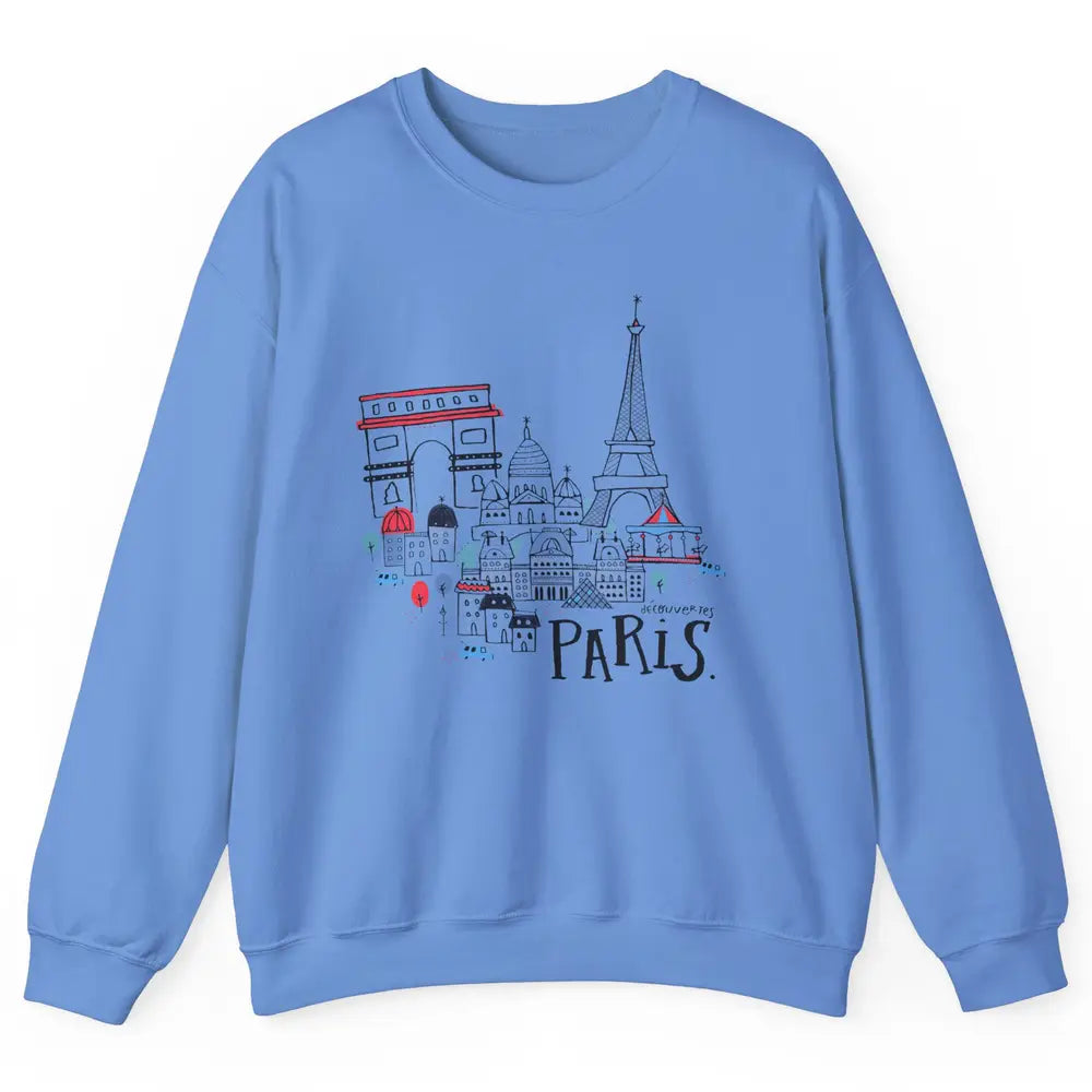 Paris Eiffel Tower Travel France Gift Paris Skyline Unisex Crewneck Sweatshirt