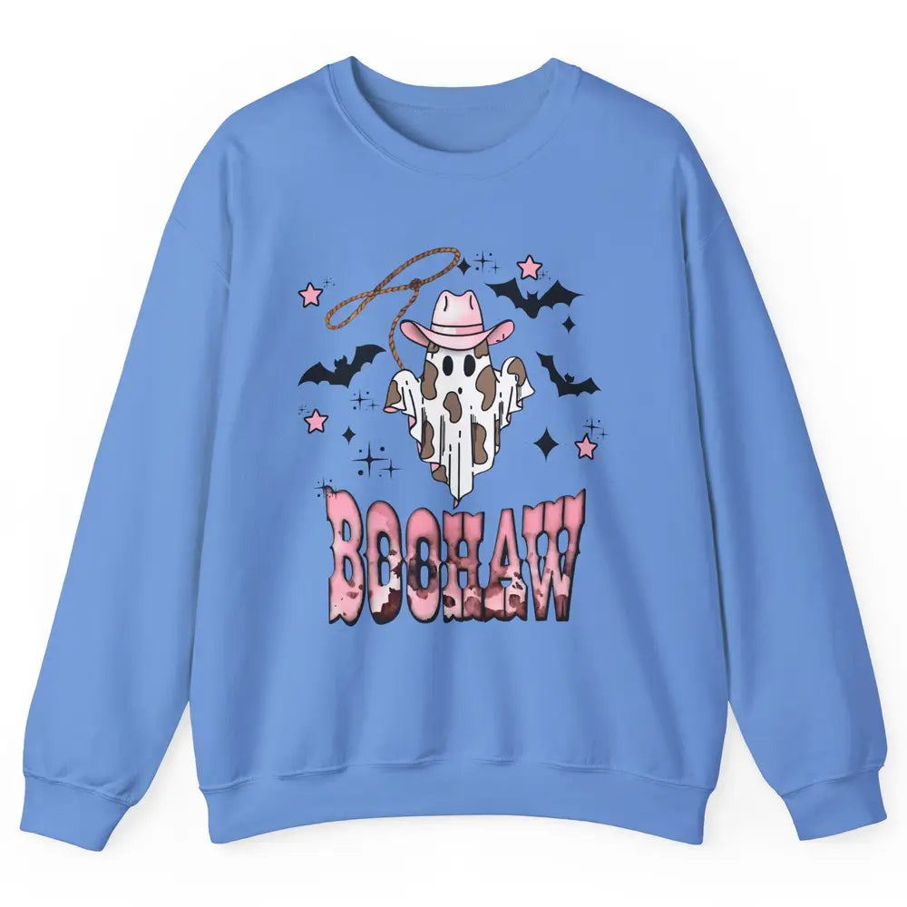Retro Cowboy Ghost Boohaw Boot Scooting Western Halloween Unisex Crewneck Sweatshirt