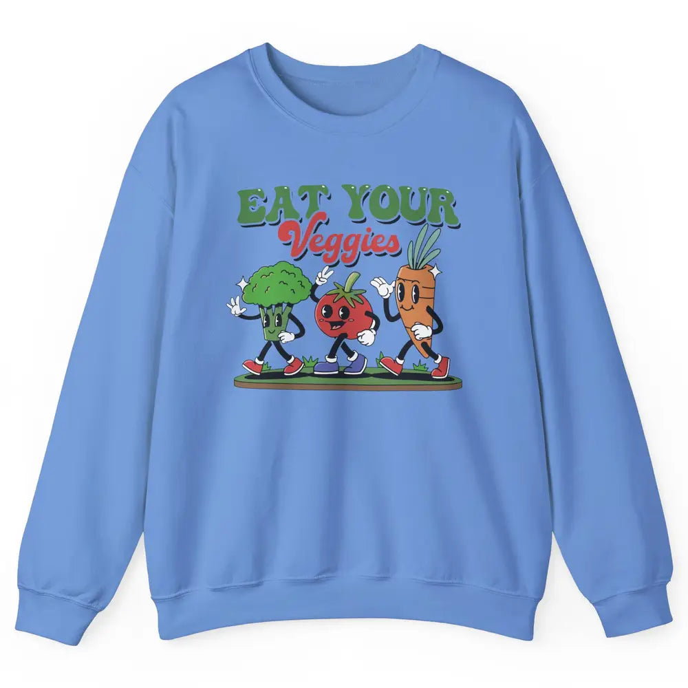 Retro Farm Fruit Eat Your Veggies Gardening Vegan Farmer Unisex Crewneck Sweatshirt