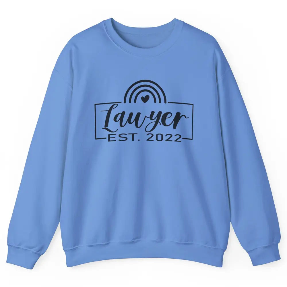 Rainbow Lawyer Est 2022 Law School Graduate Future Attorney Unisex Crewneck Sweatshirt