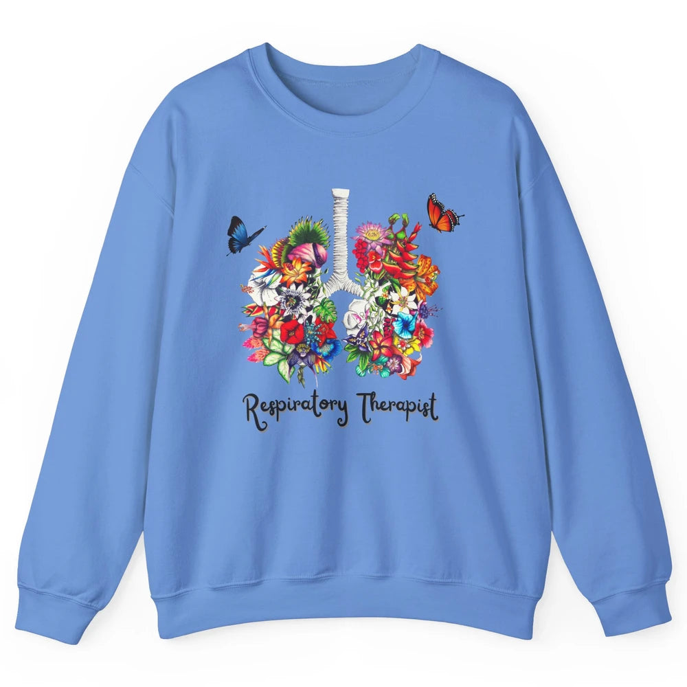 Respiratory Therapy Floral Lung Respiratory Therapist Gift Unisex Crewneck Sweatshirt