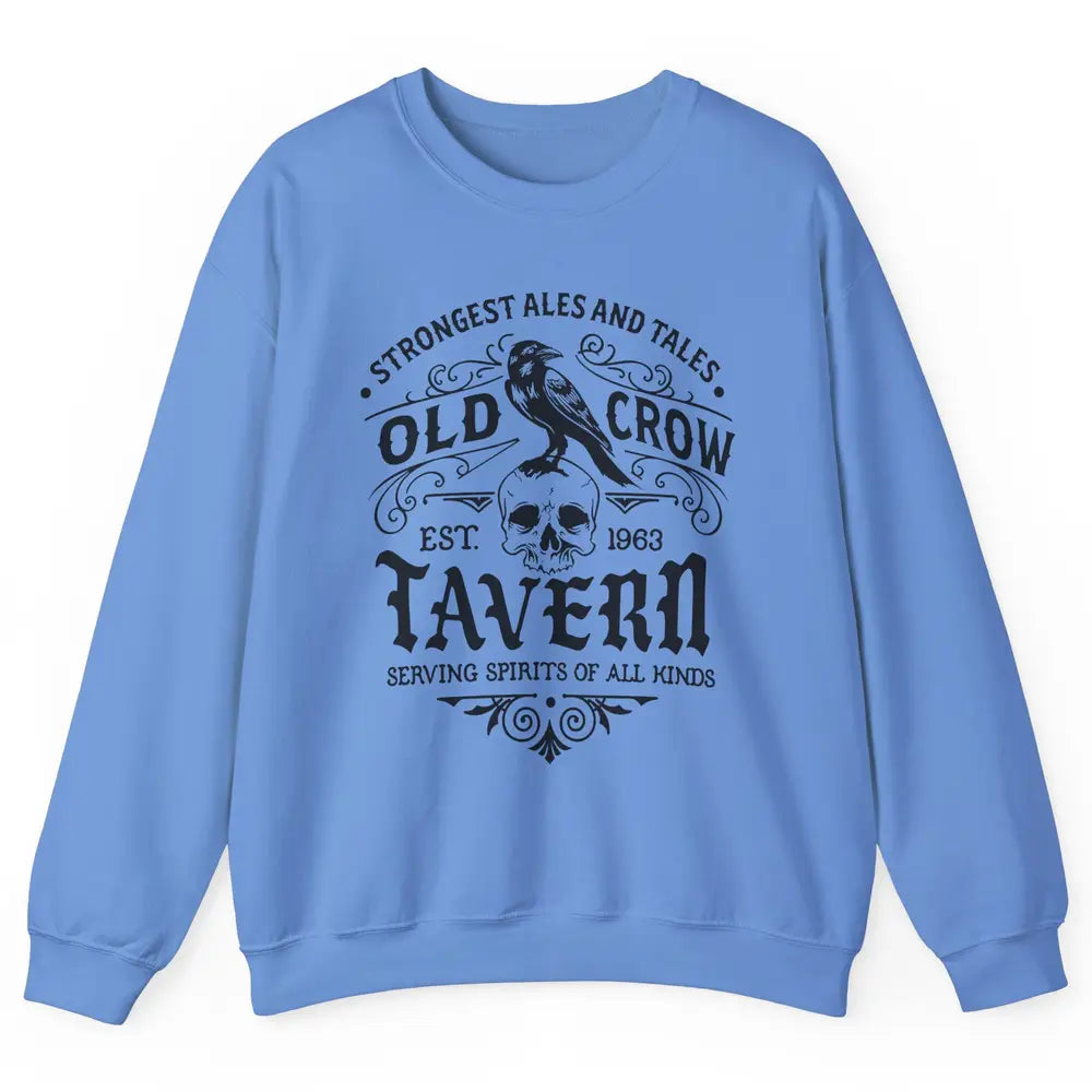 Retro Halloween Black Crow Old Crow Tavern Est 1693 Magic Unisex Crewneck Sweatshirt