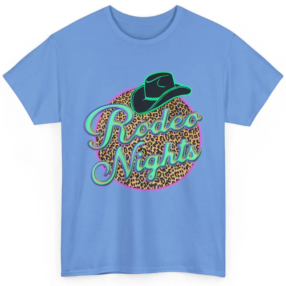Retro Leopard Cowboy Hat Rodeo Night Western Country Cowgirl Classic Unisex T-Shirt