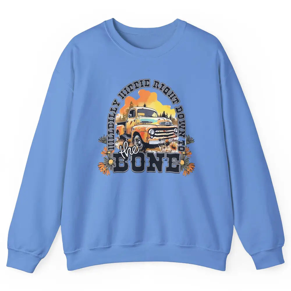 Retro Desert Truck Hippie Hillbilly Western Country Cowgirl Unisex Crewneck Sweatshirt