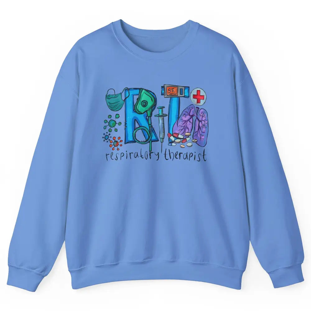 Respiratory Therapist Western Respiratory Therapy Hand Drawn Unisex Crewneck Sweatshirt