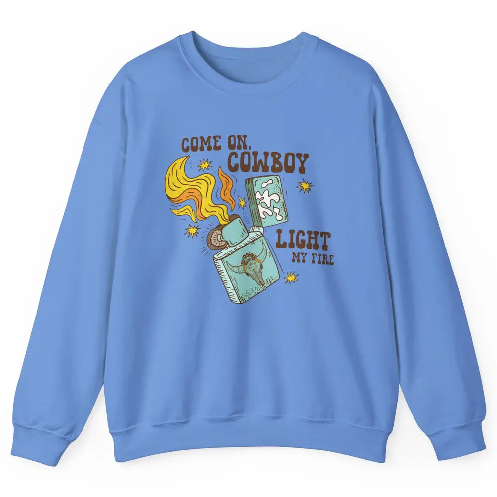 Retro Cowgirl Just Smile And Say God Bless Western Desert Unisex Crewneck Sweatshirt