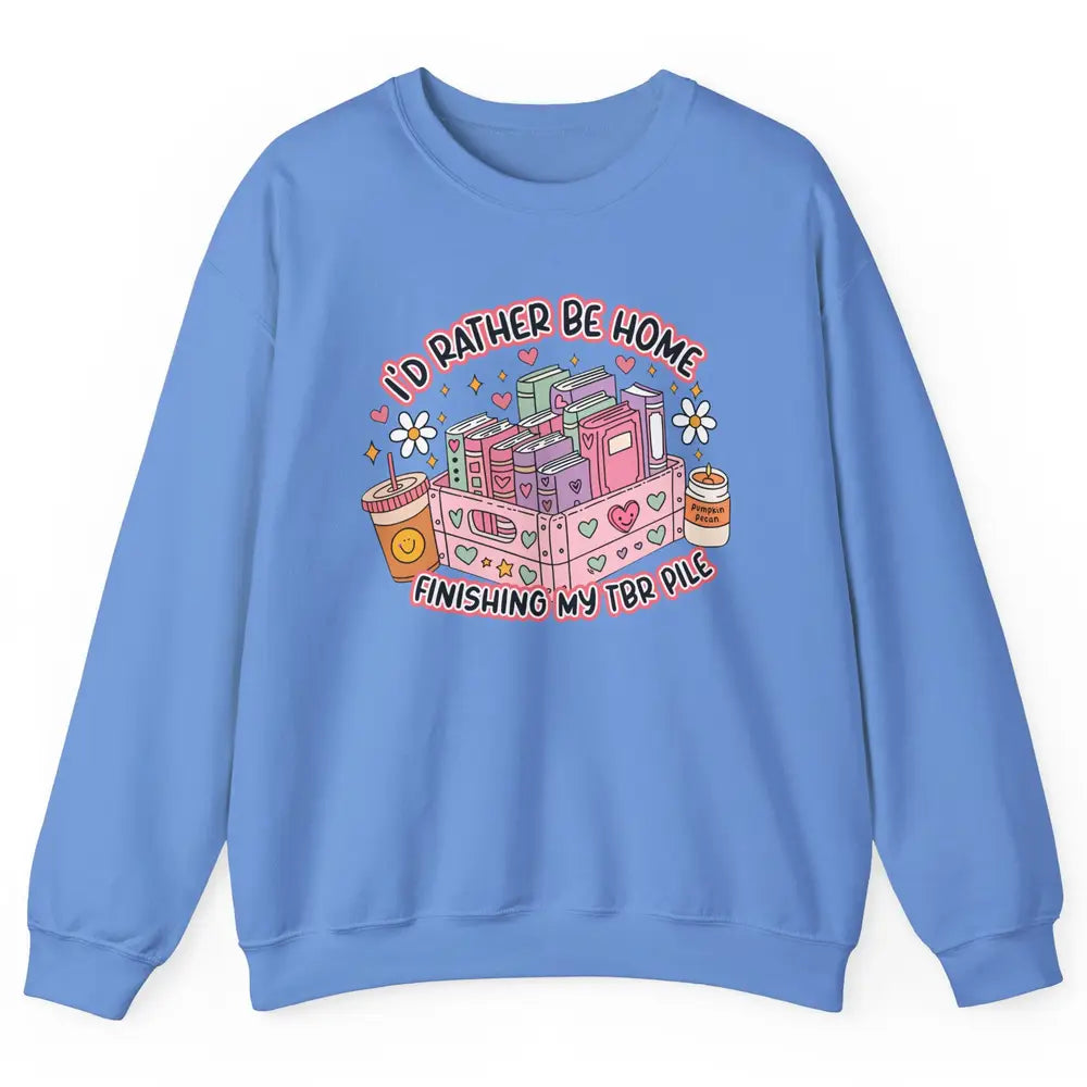 Retro Groovy TBR Book Readers Be Home Finishing My TBR Pile Unisex Crewneck Sweatshirt