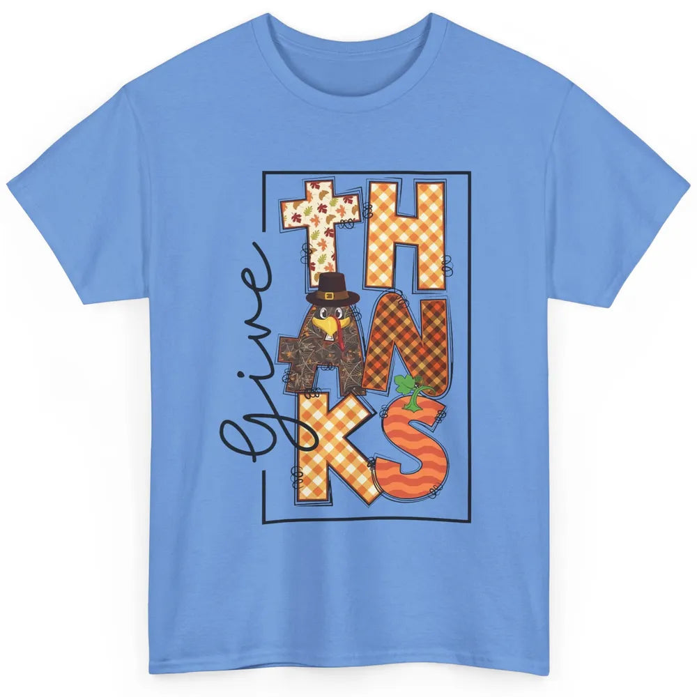 Give Thanks Happy Fall Pumpkin Turkey Dinner Thanksgiving Classic Unisex T-Shirt