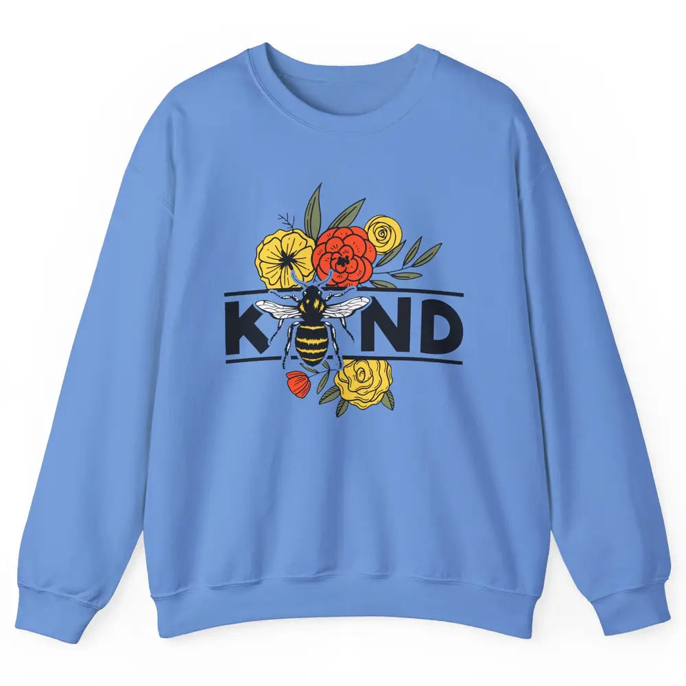 Retro Be Kind Leopard Rainbow Boho Love Mental Health Matter Unisex Crewneck Sweatshirt