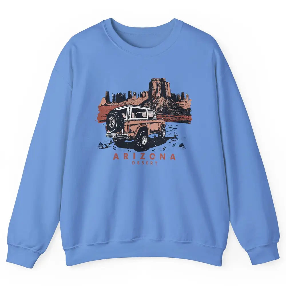 Retro Arizona Desert Truck Country Adventure Nature Lovers Unisex Crewneck Sweatshirt