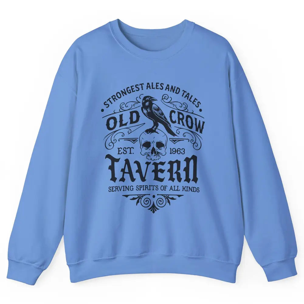 Old Crow Farmhouse Tavern Serving Spirit All Kinds Halloween Unisex Crewneck Sweatshirt
