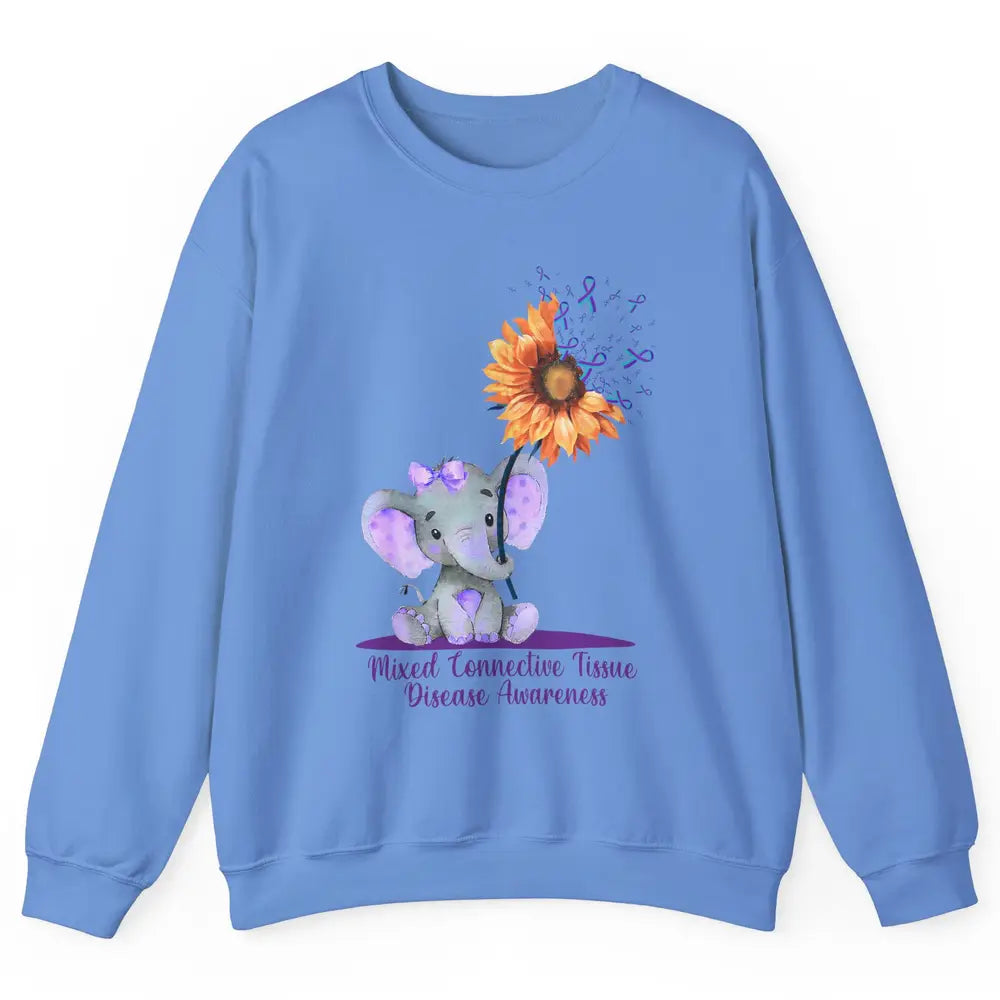 Mixed Connective Tissue Disease Baby Elephant Sunflower Unisex Crewneck Sweatshirt
