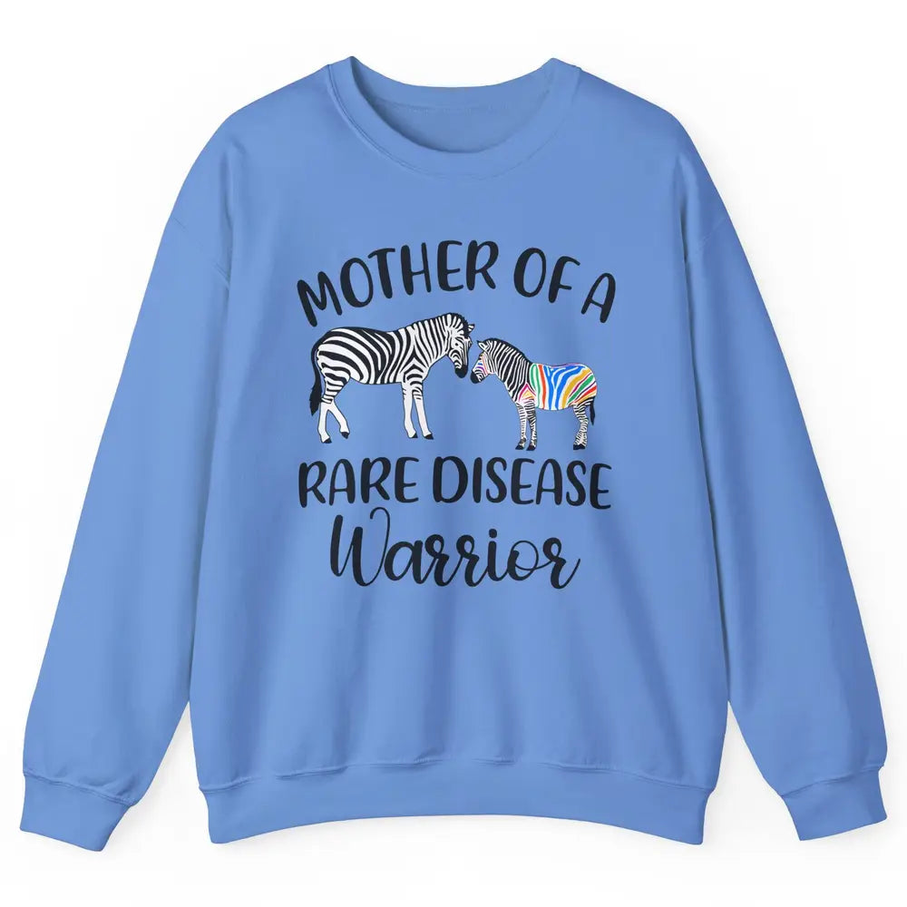 Mother Of A Rare Disease Warrior Zebra Rare Disease Mom Unisex Crewneck Sweatshirt