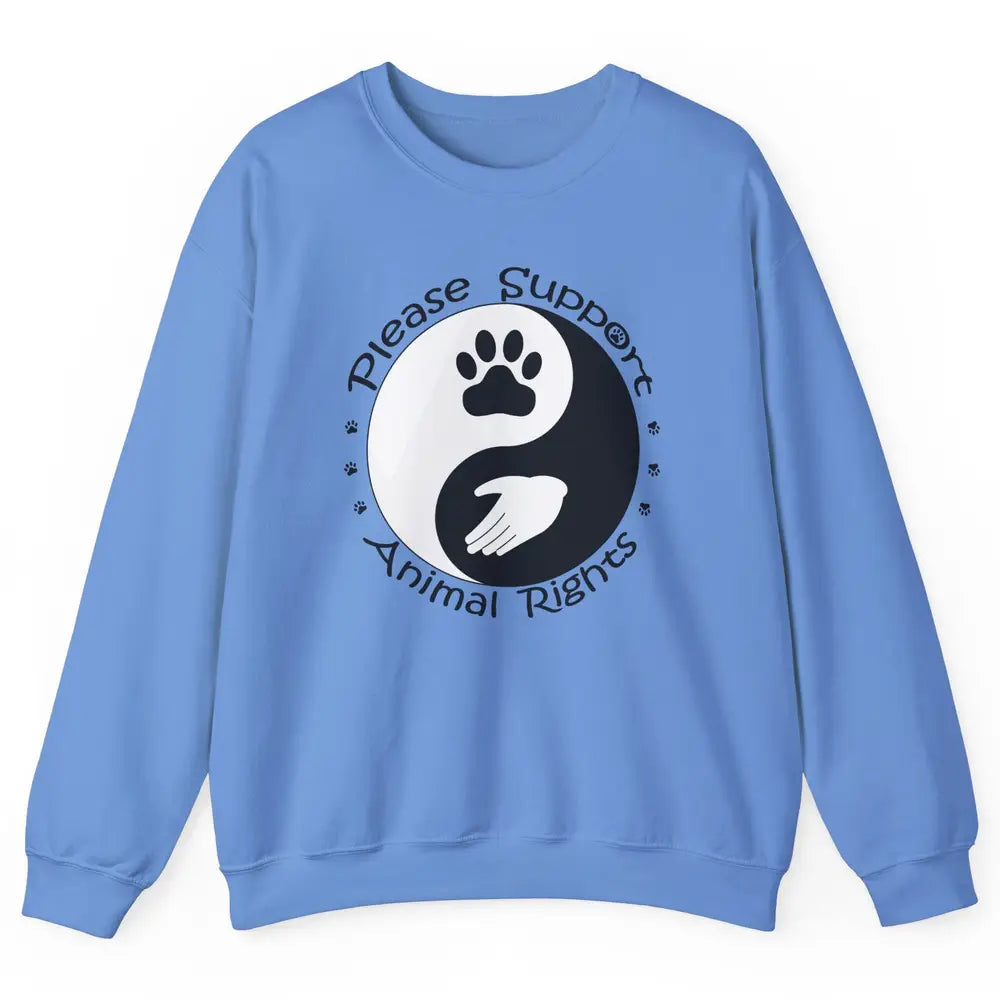 Please Support Animal Rights Pet Rescuer Paw Yin Yang Adopt Unisex Crewneck Sweatshirt