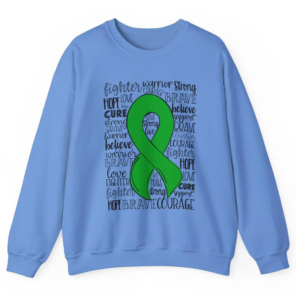 PANS/PANDAS Awareness Floral Green Ribbon Hope Love Cure Unisex Crewneck Sweatshirt