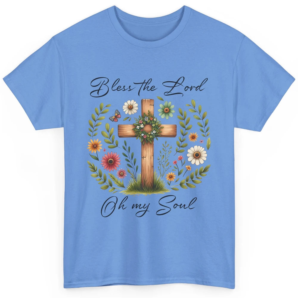 Bible Verse Bless The Lord Oh My Soul Christian Cross Retro Jesus Christ Church Classic Unisex T-Shirt
