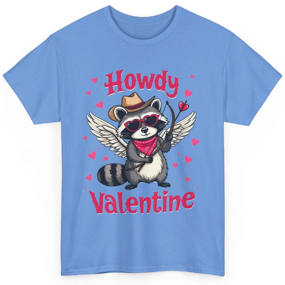 Howdy Valentine Cowboy Hat Cupid Raccoon Funny Opossum Love Heart Cute Western Possum Rodeo Classic Unisex T-Shirt