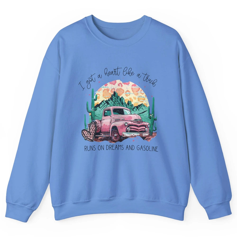 Retro Desert Truck Got A Heart Like A Truck Western Country Unisex Crewneck Sweatshirt