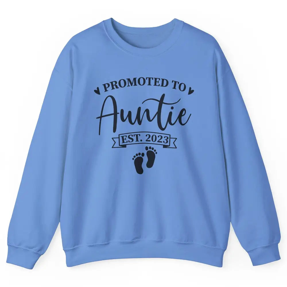 Promoted To Auntie Est 2023 Auntie To Be Baby Reveal Gift Unisex Crewneck Sweatshirt