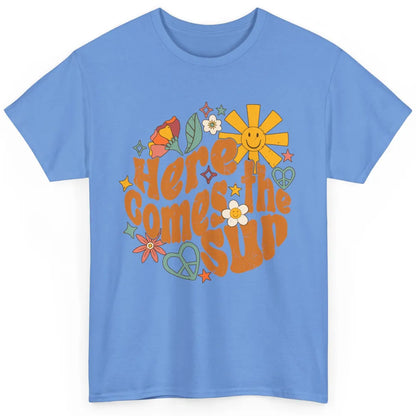 Retro Daisy Rainbow Sunrise Here Comes The Sun Hippie Girl Classic Unisex T-Shirt
