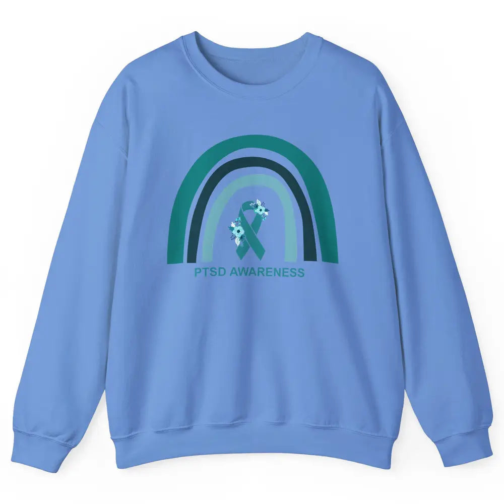 Post-traumatic Stress Disorder Awareness PTSD Teal Ribbon Unisex Crewneck Sweatshirt