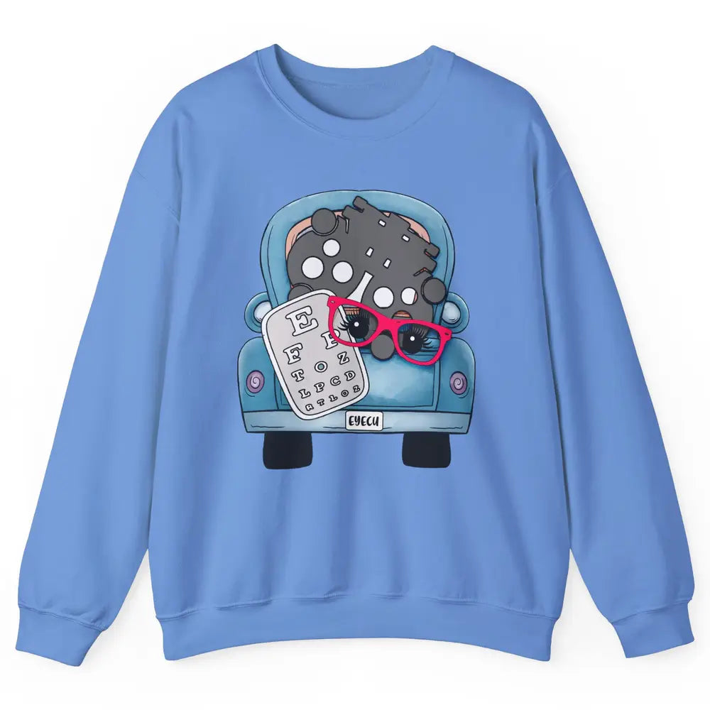Optometry Ophthalmology Truck Eyechart Glasses Optometrist Unisex Crewneck Sweatshirt