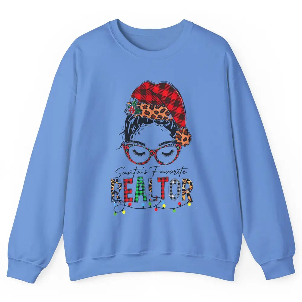 Merry Christmas Xmas Santa Messy Hair Realtor Real Estate Unisex Crewneck Sweatshirt