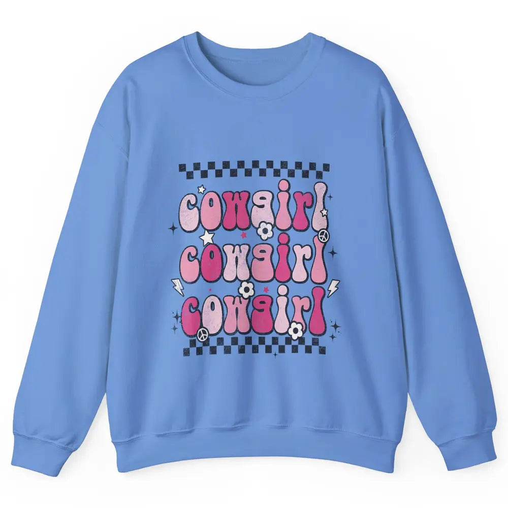 Retro Cowgirl Boho Rodeo Howdy Cowboy Texas Western Country Unisex Crewneck Sweatshirt