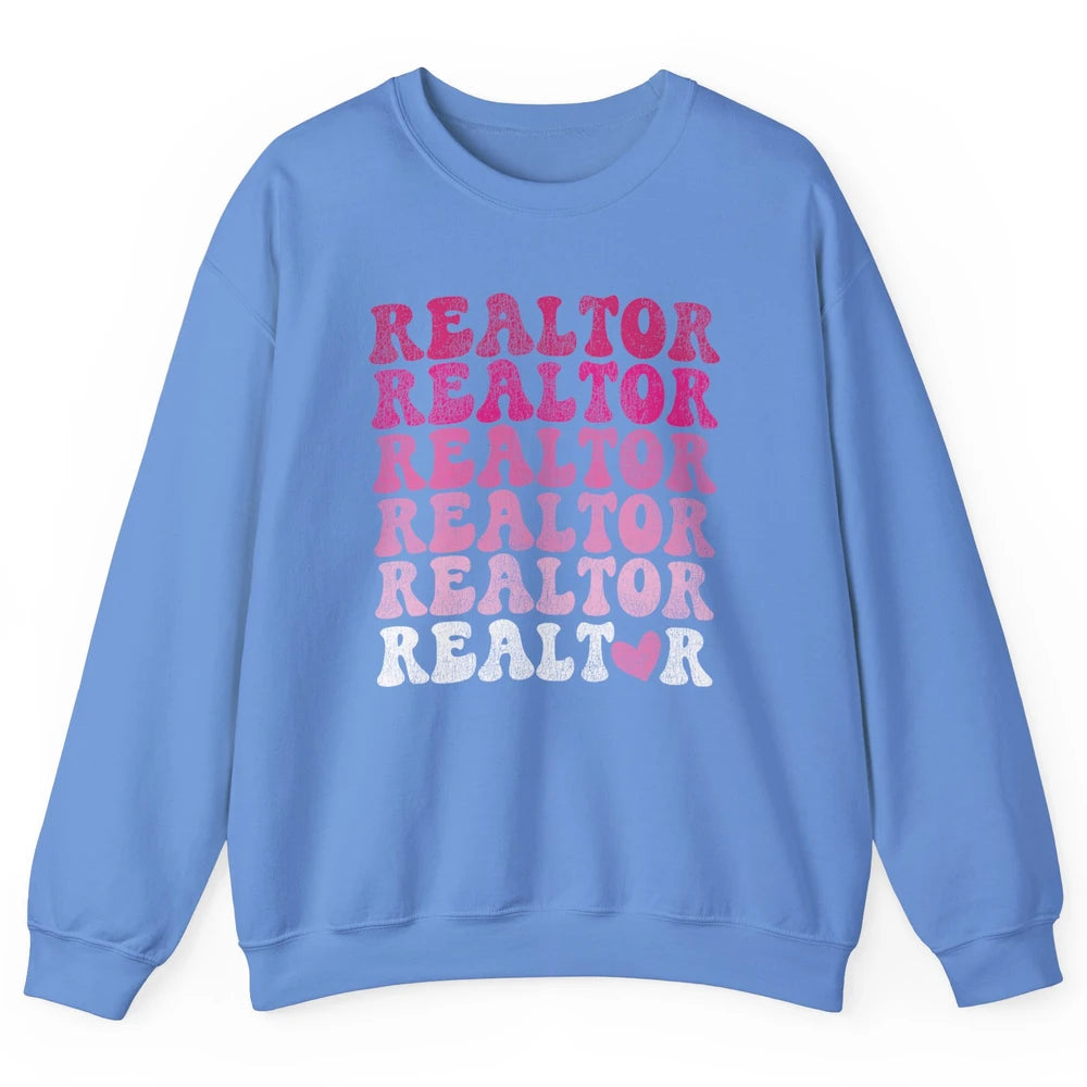 Real Estate Heart Wife Life Pink Realtor Women Close Deal Unisex Crewneck Sweatshirt