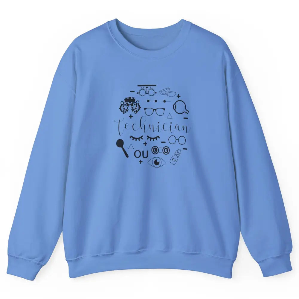 Optometry Symbols Eyeglasses Optician Optometrist Technician Unisex Crewneck Sweatshirt